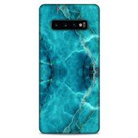 Mermer Desenli (13) Tema Silikon Kap Turkuaz Samsung Galaxy S10 Plus Kılıf