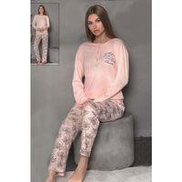 Fawn Kadın Flowers 3 Düğme Pijama Takımı (6805)
