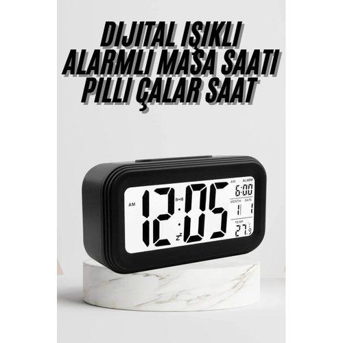 Dijital Masa Saati Termometre Takvim Led Ekran Pilli Ev Ofis Masası
