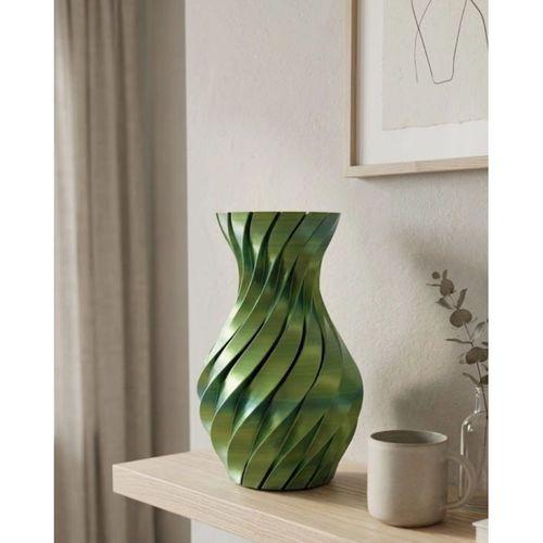 Yeşil Spiral 3d Baskı Vazo Es Modern Ev Ofis Dekoru