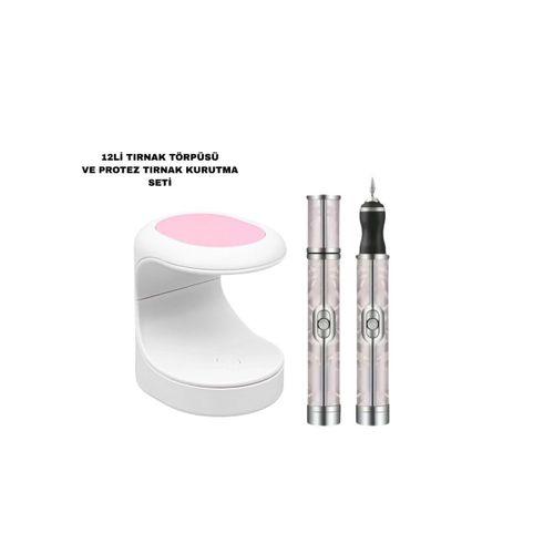 Protez Tırnak Kurutma Törpü Seti