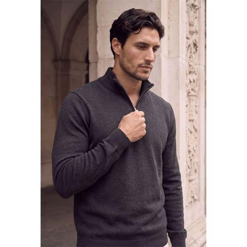 Lars Selanik Örme Kumaş Yarım Fermuar Erkek Sweatshirt - Antrasit
