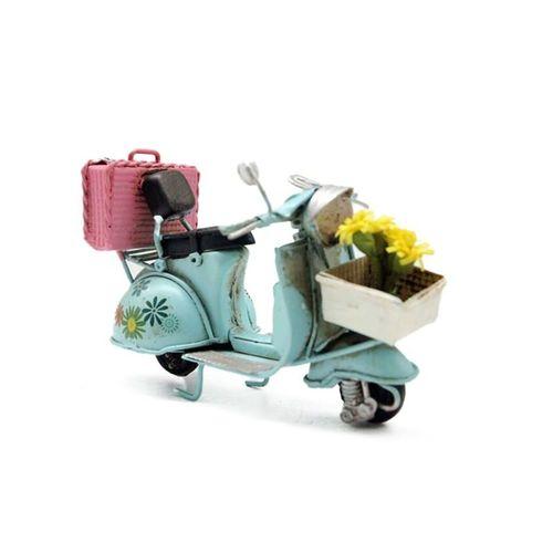 Dekoratif Metal Scooter Önü Sepetli