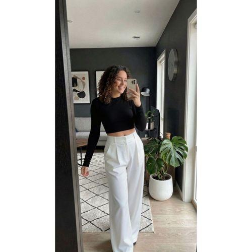 Kadın Yüksek Bel Pileli Palazzo Pantolon