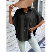 Kadın Aerobin Kumaş Oversize Kısa Kollu Gömlek