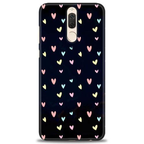 Huawei Mate 10 Lite Kılıf HD Baskılı Kılıf - Mini Mini Kalpler + Tam Ekran Koruyucu