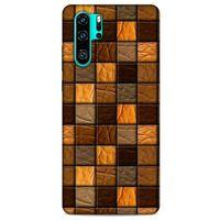 Huawei P30 Pro Kılıf Patchwork (32) Soft Silikon Kılıf Turuncu Kahve