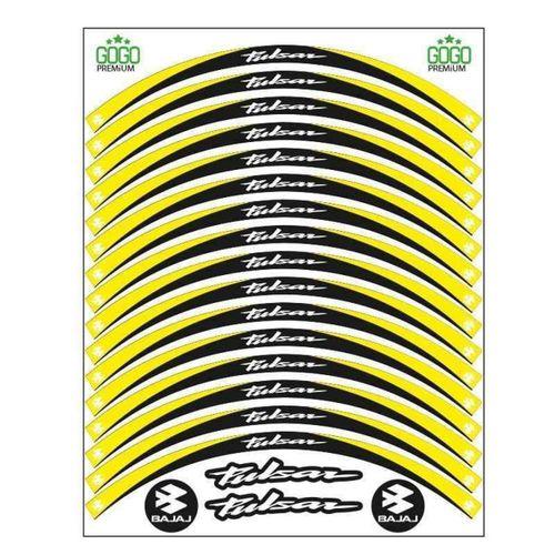 BAJAJ Bajaj Sarı Siyah Pulsar Uyumlu Reflektörlü 1 Set Jant Şeridi