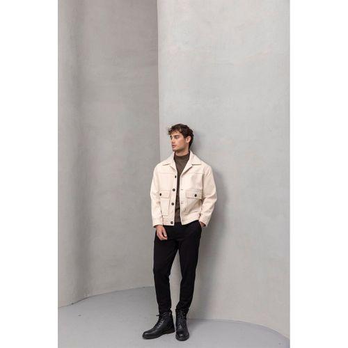 Gaspar Düğmeli Kaşe Ceket Bej  - Fincher Yarım Balıkçı Kazak Kahve - Akira Örme Pike Kumaş Pantolon Siyah