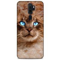 Lopard Oppo A5 2020 Uyumlu Kılıf Kediler (41) Tank Kılıf Haşin Mavi Göz