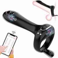 Şarjlı Telefon Kontrollü Perine Uyarıcı Kılıf G Nokta Uyarıcı Titreşimli Penis Halkası