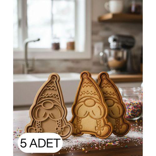 5Li Sevimli Noel Cücesi Şekillendirici Kalıp Kurabiye Hamur Kesici Oyun ve Şeker Hamuru Seti