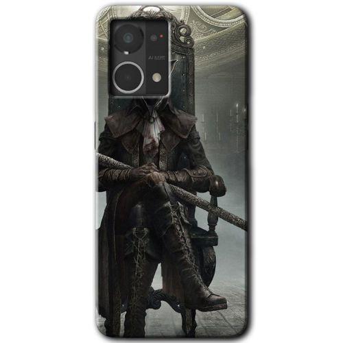 MRCİLETİSİM Oppo Reno 7 4G Kılıf HD Desen Baskılı Arka Kapak+Temperli Cam - Bloodborne Hunters