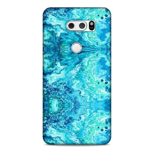 Mermer Desenli (36) Tema Glitter Kılıf Deniz Mavisi LG K40S Kılıf