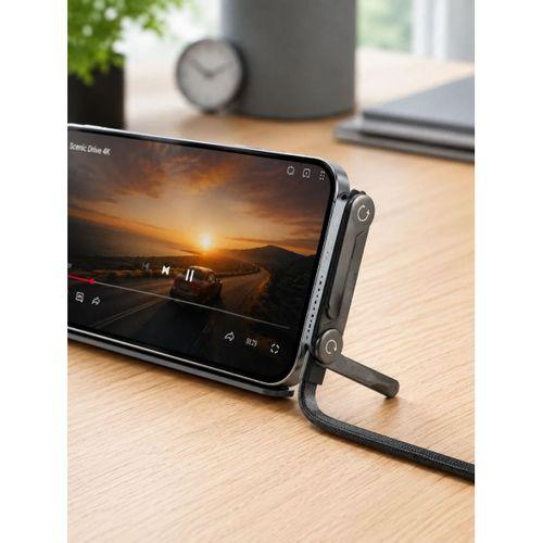 Örgülü 240w Type-c Katlanabilir Telefon Standlı Şarj Kablosu