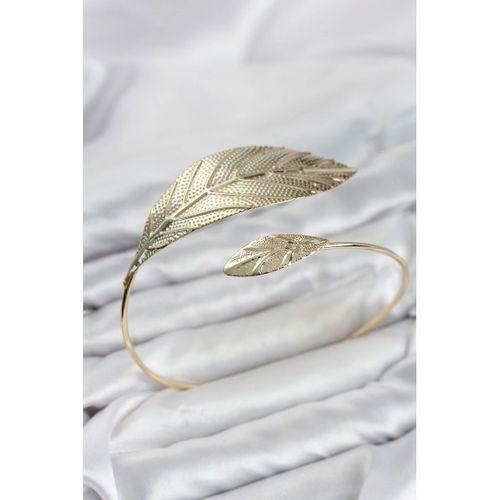 Pazu Bileklik Gold Renk Pirinç Yaprak Model