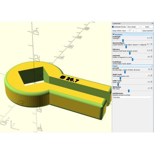 Openscad Anahtar (Bu ürün Sadece Plastik parçadır - Almadan Önce Soru Sorabilirsiniz)