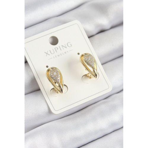 Xuping Zirkon Taşlı Damla Model Gold Renk Kadın Küpe