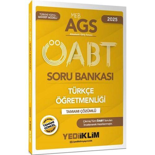 2025 MEB AGS ÖABT Türkçe Öğretmenliği Tamamı Çözümlü Soru Bankası Yediiklim Yayınları