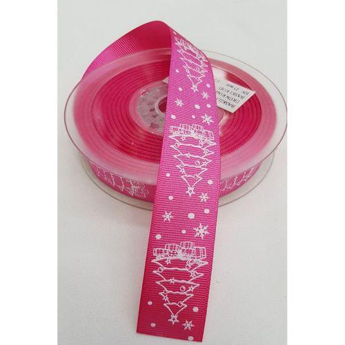 Koyu Pembe Yılbaşı Grogren Kurdele 2,5 cm