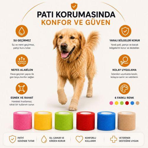 Kedi ve Köpek Pati Bandajı - Su Geçirmez - Kendinden Yapışkanlı - 6 Renk