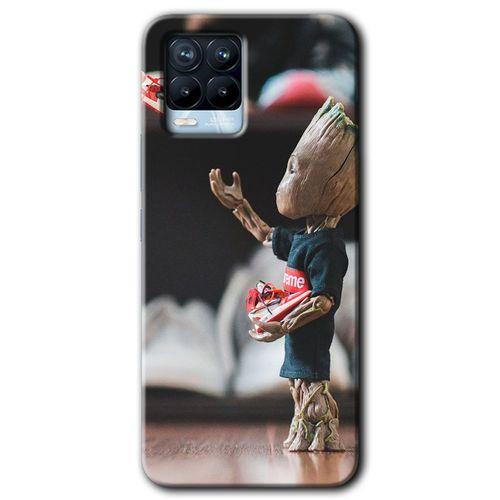 MRCİLETİSİM Realme 8 Pro Kılıf HD Desen Baskılı Arka Kapak + Temperli Cam - I am Groot