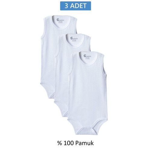 Beyaz Askılı Body Zıbın 7-12 YAŞ Çocuklar İçin (3 ADET) Alttan Çıtçıtlı Özel Gereksinimli-D