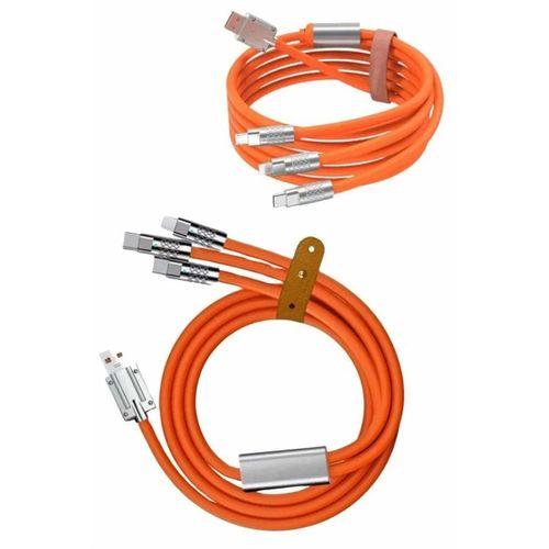 120w 3 İn 1 Uyumlu Silikon Şarj Kablosu Hızlı Şarj Kablosu