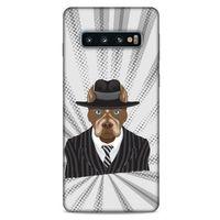 Samsung Galaxy S10 Kılıf Köpek Kıyafetleri (8) Baskılı Kılıf Pitbull Şapka
