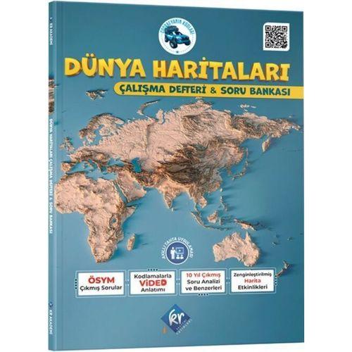 Coğrafyanın Kodları Dünya Haritaları Çalışma Defteri ve Soru Bankası KR Akademi