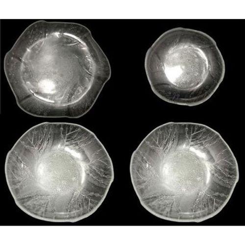 Yaprak Desen Cam Servis Tabağı Seti 4 Adet