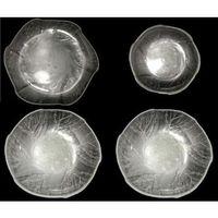 Yaprak Desen Cam Servis Tabağı Seti 4 Adet