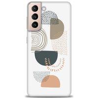 Samsung Galaxy S21 Plus Kılıf HD Baskılı Kılıf - Turuncu Yarım Daire + Tam Ekran Koruyucu