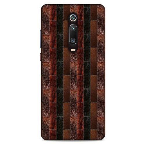 Xiaomi Mi 9T Kılıf Patchwork (8) Baskılı Kılıf Siyah Kahverengi