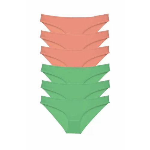 6 adet Eko Set Likralı Kadın Slip Külot Pudra Fuşya