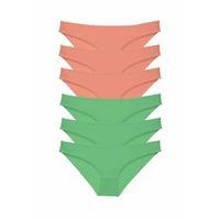 6 adet Eko Set Likralı Kadın Slip Külot Pudra Fuşya