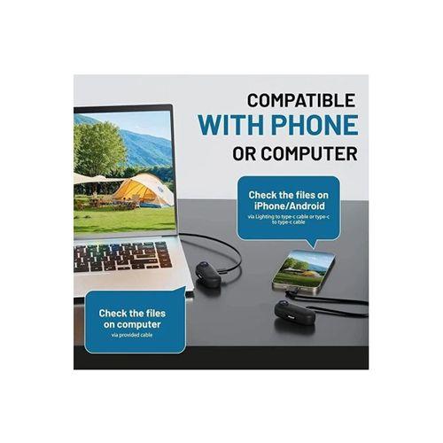Mini Wıfı Aksiyon Kamerası 1080p Taşınabilir Vücut Kamerası Giyilebilir Video Kaydedici Siyah