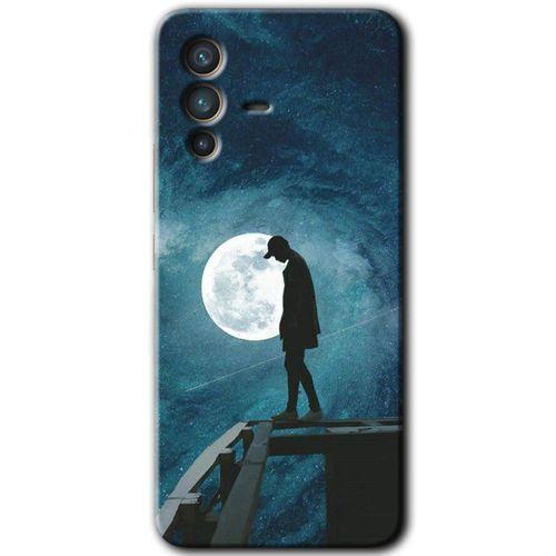 Vivo V23 5G Kılıf HD Desen Baskılı Arka Kapak+Temperli Cam - Dolunay Yalnızlık