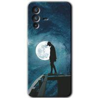 Vivo V23 5G Kılıf HD Desen Baskılı Arka Kapak+Temperli Cam - Dolunay Yalnızlık