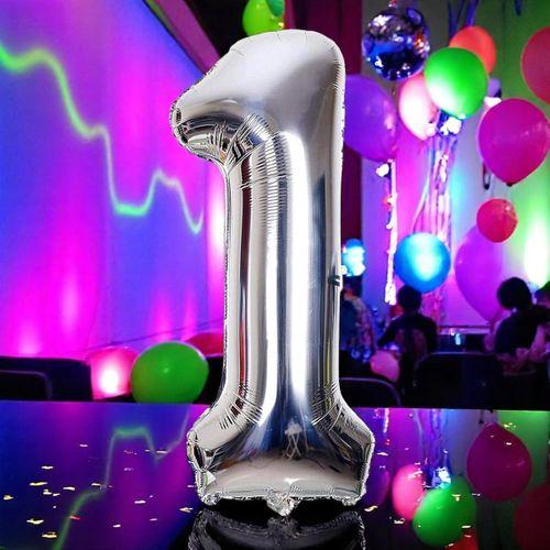 YÜKSEK KALİTE 1 METRE GÜMÜŞ 1 RAKAM BALON GÜMÜŞ 1 RAKAM FOLYO BALON UÇAN BALONA HELYUM GAZINA UYGUN