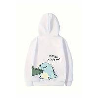 Sevgililer Günü Baskılı Oversize Kapüşonlu Sweatshirt Hoodie - Beyaz