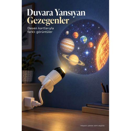 Desenli Projeksiyon Lambası Bilgisayar Usb Girişinden Kullanımlı