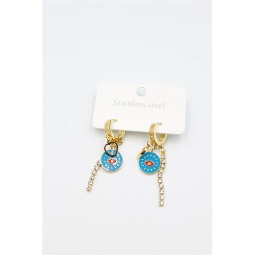 Taşlı Küpe - Altın