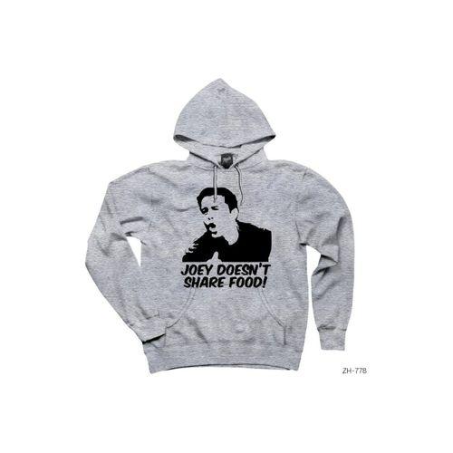 Friends Joe Doesnt Share Food Gri Kapşonlu Sweatshirt Hoodie