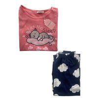 Kadın Bulut Desenli Kısa Kollu Pijama Takım - 5389 - STLLA PNK