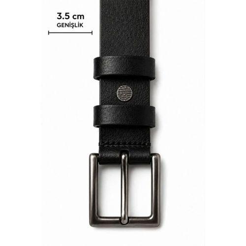 Erkek Hakiki Deri 3.5 Cm Klasik Kemer Metal Tokalı Günlük Ve Klasik Kullanım