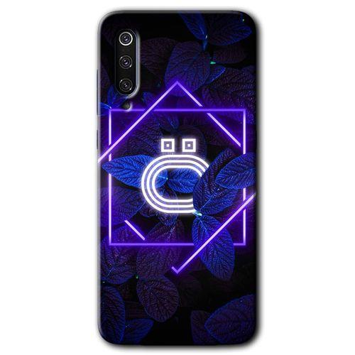 Xiaomi Mi 9 SE HD Baskılı Kılıf + 9D Tam Ekran Koruyucu - Dark Neon Yaprak Ö Harfi