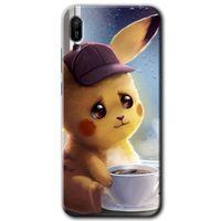 Potkal Hediye Fabrikası Huawei Y6 2019 HD Baskılı Kılıf + 9D Tam Ekran Koruyucu - Üzgün Pikaçu