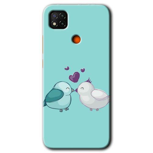 Xiaomi Redmi 9c Kılıf Baskılı Arka Kapak - Mutlu Kuşlar +Tam Ekran Koruyucu