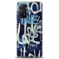 Xiaomi Redmi Note 11 Pro Kılıf HD Baskılı Kılıf - Love Mavi + Tam Ekran Koruyucu
